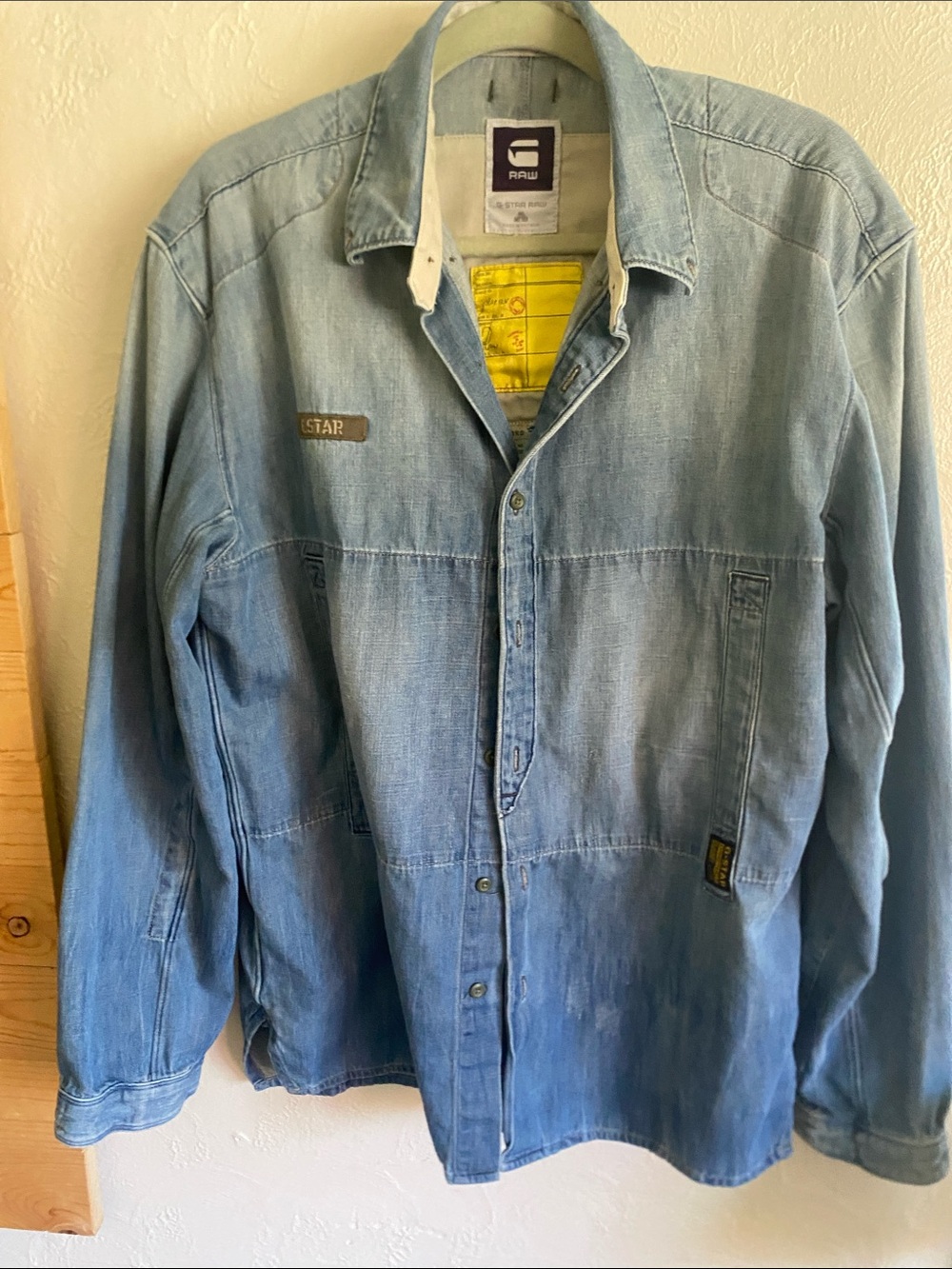 G-Star Light Blue Washed Denim Shirt Jacket